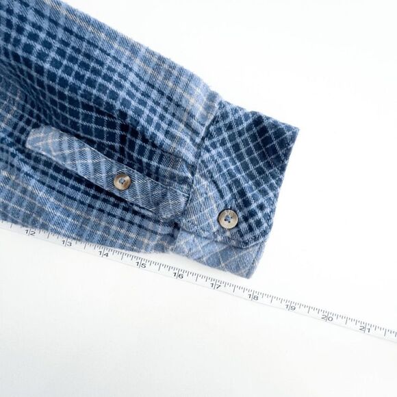 Billabong Men's Slate Blue Coastline Plaid Flannel One Pocket Shirt Size S - Picture 7 of 8